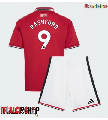 Manchester United Marcus Rashford #9 Prima Maglia Bambino 2026-27 Manica Corta (+ Pantaloni corti)